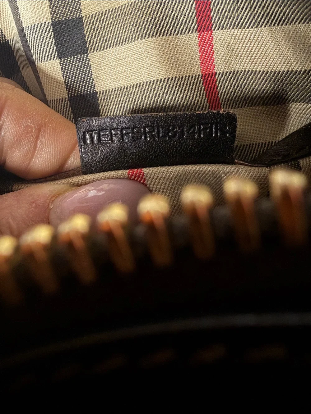 Burberry Brown Leather Boston Bag Authentic + COA
